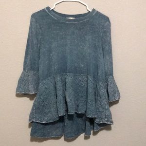 Distressed Blue Blouse